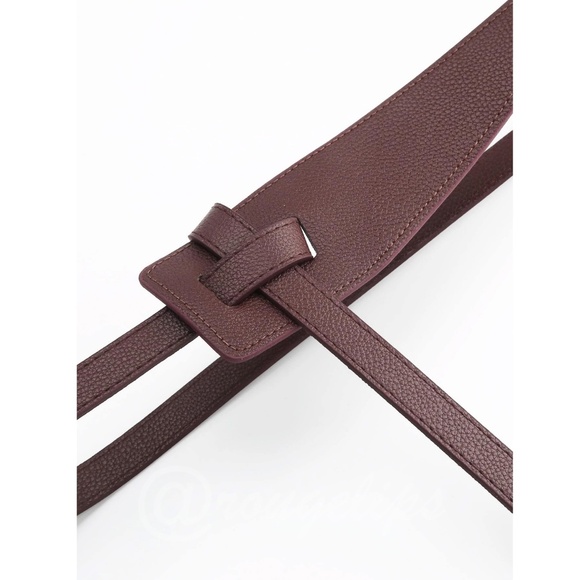 Chocolate Brown Belt  Faux Leather PU - Picture 3 of 5